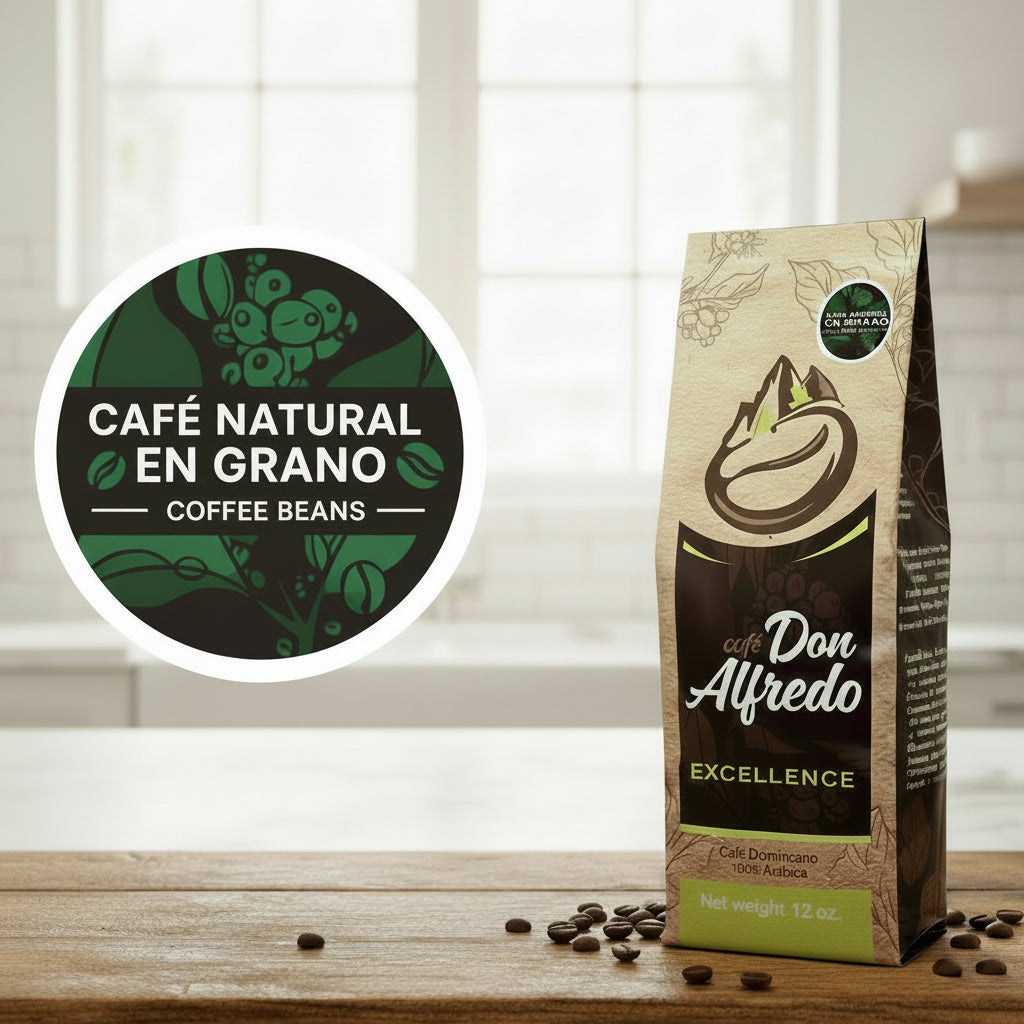 Cafe Don Alfredo Excellence coffee package on a textured surface